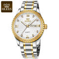 OLEVS Marque Hommes De Mode De Luxe Montre À Quartz En Acier Inoxydable Bande Jour/Date D&#39;affaires Montre Homme Poignet Hommes Montre